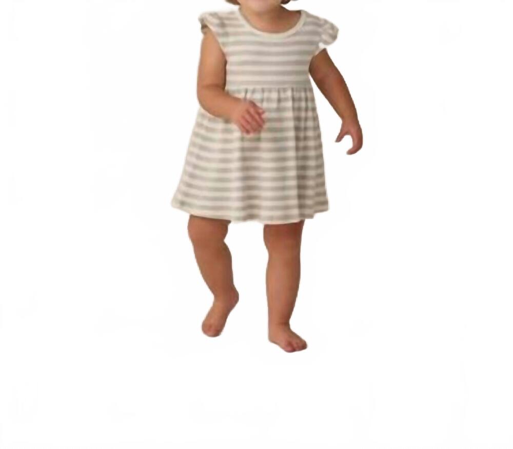 NEW QUINCY MAE girl's flutter sleeve dress in sky stripe